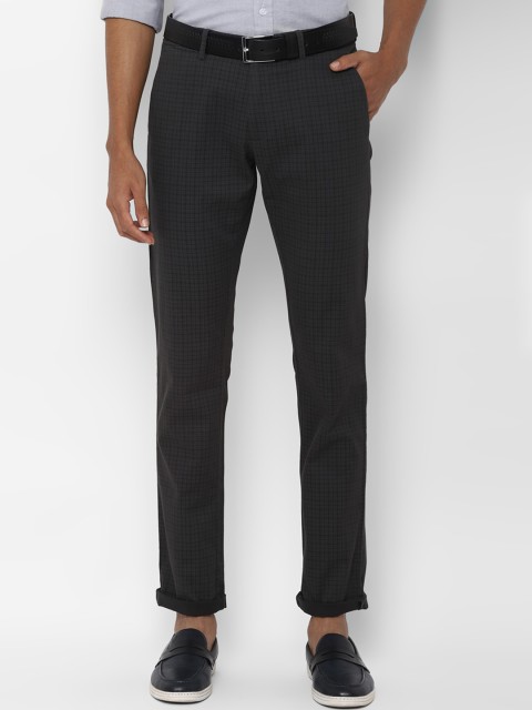 

Allen Solly Men Grey Slim Fit Checked Regular Trousers