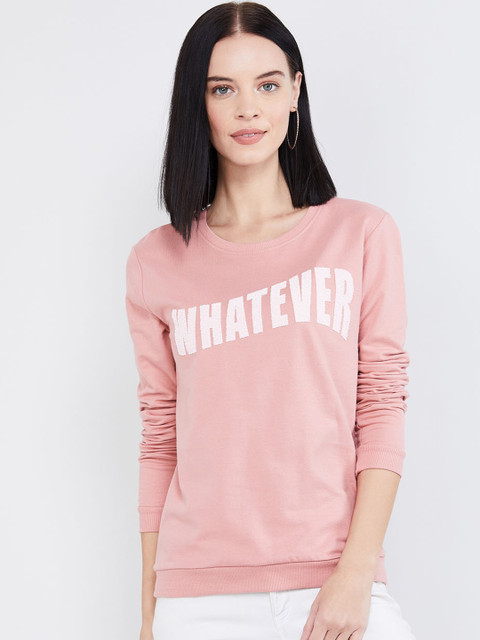 

max Women Pink Printed Sweatshirt