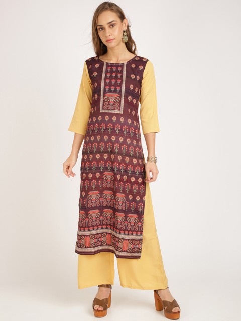 

Florence Women Brown & Beige Printed Kurta with Trousers