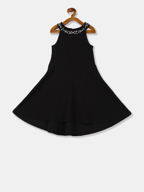 

The Childrens Place Girls Black Solid Fit and Flare Dress