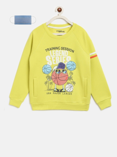 

Lil Tomatoes Boys Yellow Printed Sweatshirt