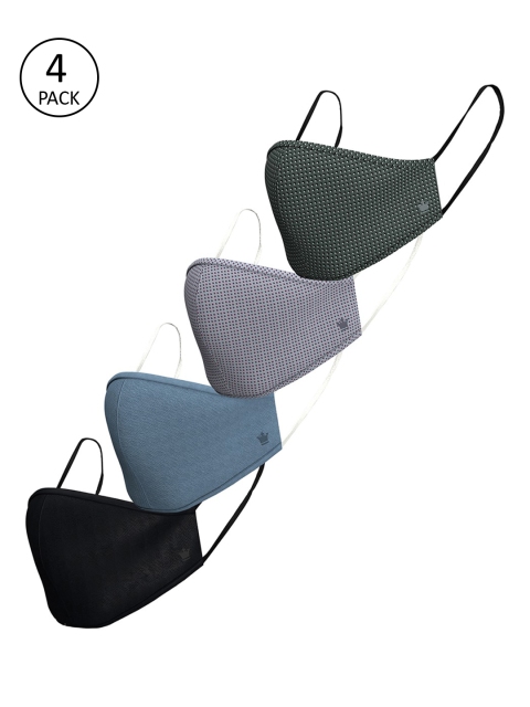 

Louis Philippe Men 4 Pcs Assorted 3-Ply Antiviral Reusable Protective Outdoor Masks