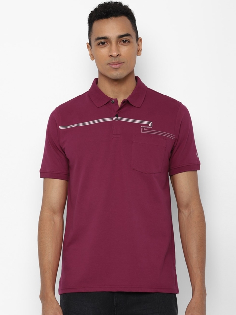 

Allen Solly Men Maroon Solid Polo Collar T-shirt