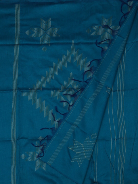 

Pothys Blue Woven Design Jute Silk Saree