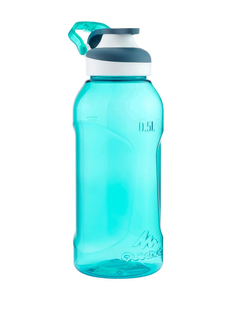 

Quechua By Decathlon Blue & White Transparent Sipper Hiking Water Bottle 500ml