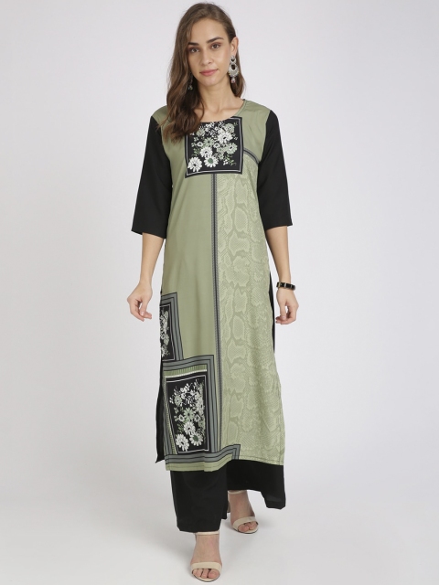 

Florence Women Green & Black Printed Kurta with Palazzos