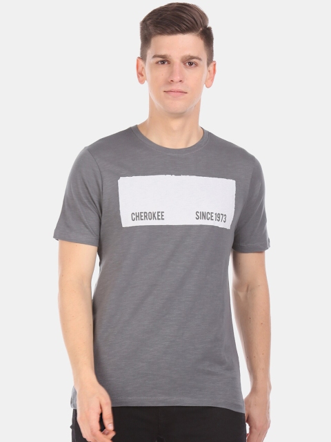 

Cherokee Men Grey Printed Round Neck T-shirt