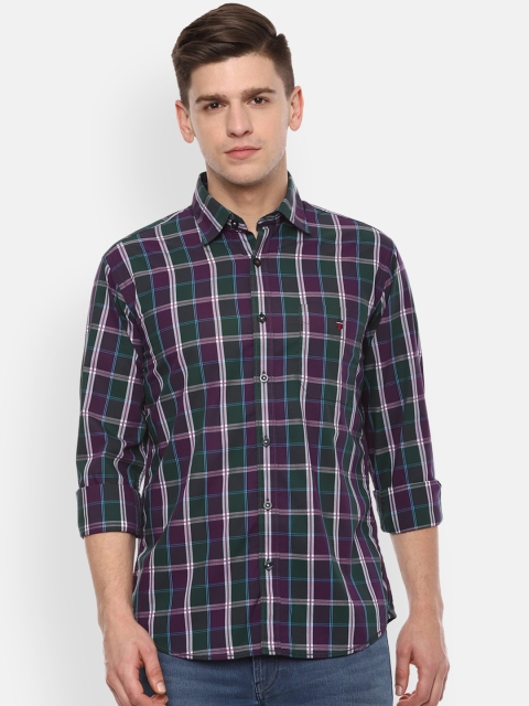 

Louis Philippe Sport Men Purple & Green Slim Fit Checked Casual Shirt