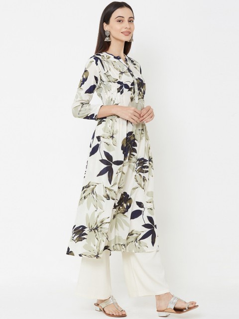 

FASHOR Women Off-White Printed Kurta with Palazzos