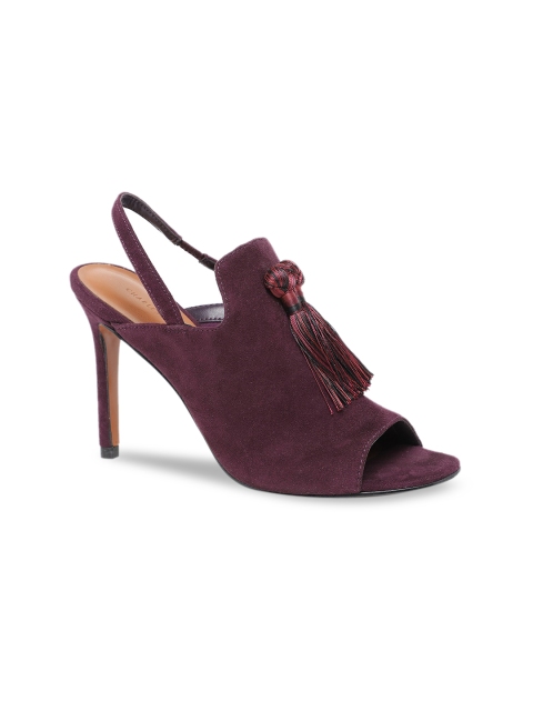 

CHARLES & KEITH Women Maroon Solid Peep Toes