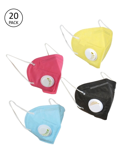 

OOMPH Unisex Pack of 20 Multicoloured 5-Ply Reusable N95/KN95 Masks, Multi