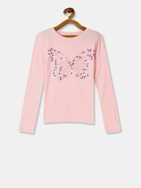 

GAP Girls Pink Printed Round Neck T-shirt