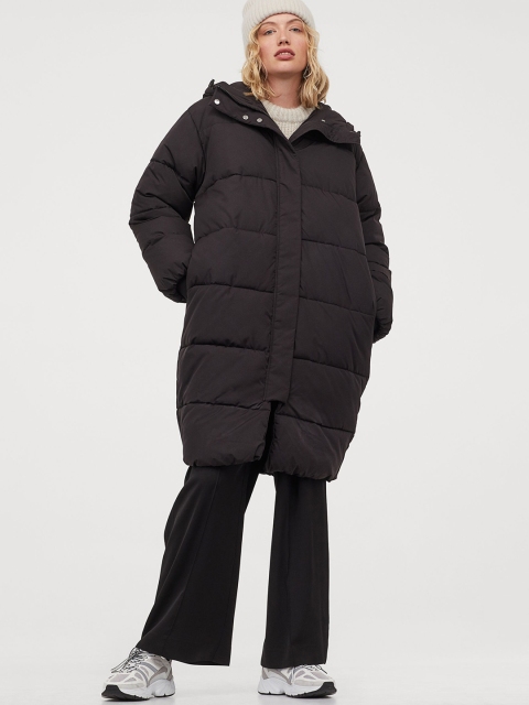 

H&M Women Black Solid Puffer Jacket