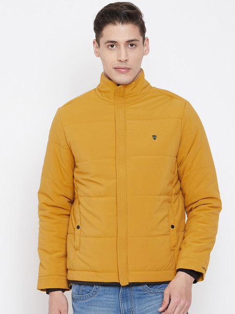 

Okane Men Mustard Yellow Solid Padded Jacket