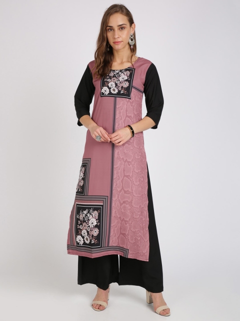 

Florence Women Pink & Black Printed Kurta with Palazzos