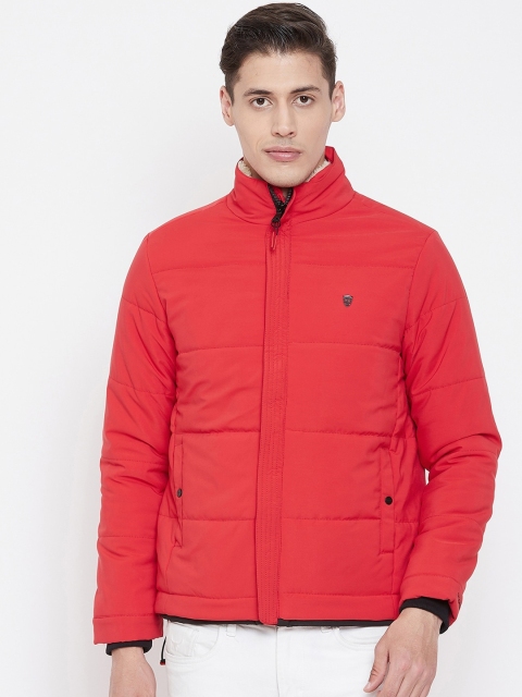 

Okane Men Red Solid Padded Jacket
