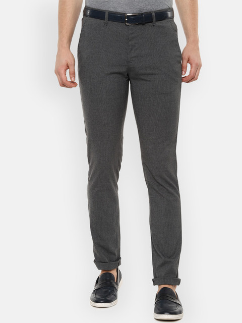 

Van Heusen Sport Men Grey Slim Fit Self Design Regular Trousers