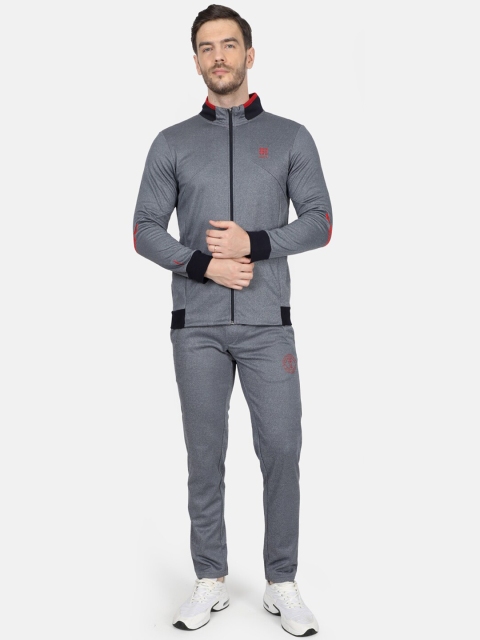

rock.it Men Grey Solid Polyester Tracksuit
