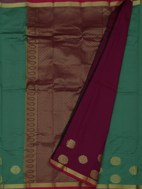 

Pothys Sea Green & Red Art Silk Woven Design Saree