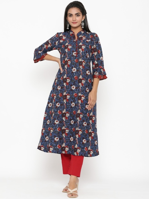 

RANGMAYEE Women Blue & Red Printed Kurta with Trousers