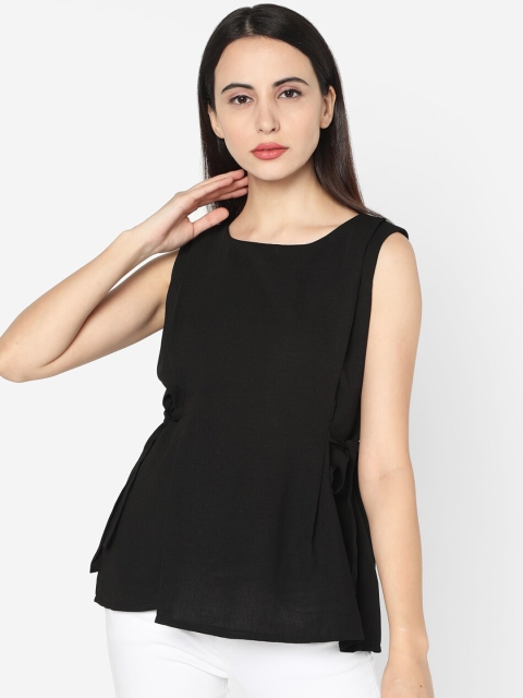 

Deal Jeans Women Black Solid Peplum Top