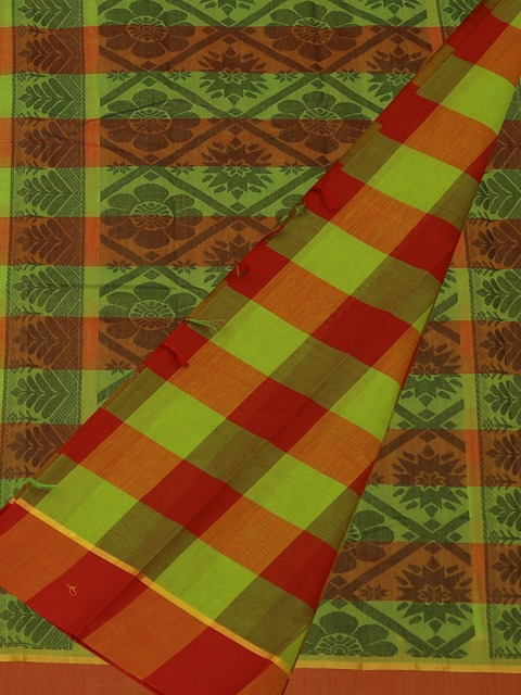 

Pothys Multicoloured Woven Design Pure Cotton Saree, Multi