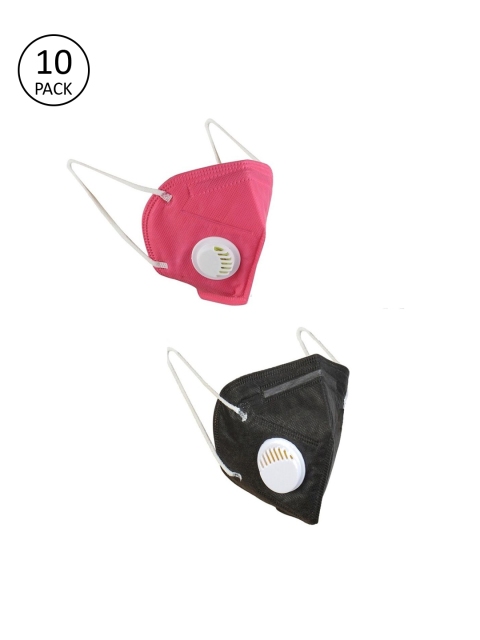 

OOMPH Unisex 10 Pcs Anti-Pollution 5-Layer Reusable Valved KN95 Masks, Pink