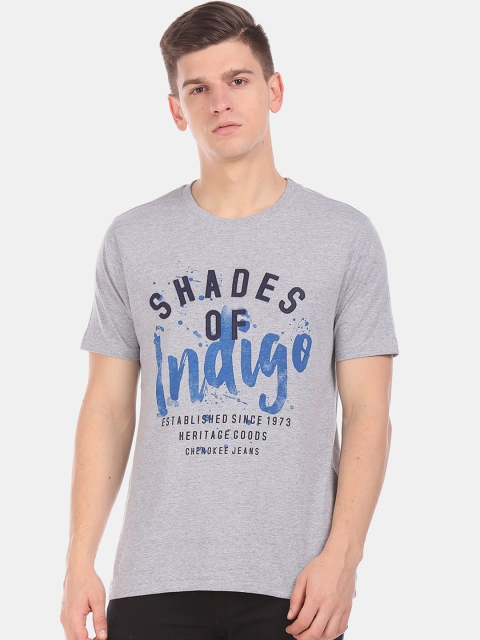 

Cherokee Men Grey Printed Round Neck T-shirt