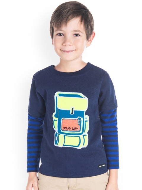 

Cherry Crumble Unisex Kids Blue & Yellow Printed Sweatshirt