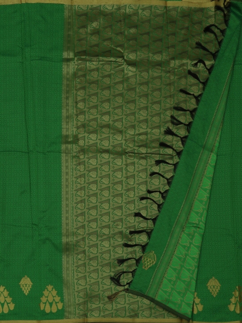 

Pothys Green & Gold-Toned Art Silk Woven Design Saree