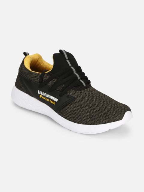 

Columbus Men Yellow & Black Mesh Running Shoes