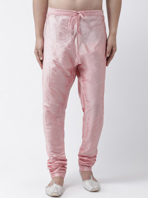 

I Know Men Pink Solid Silk Churidar