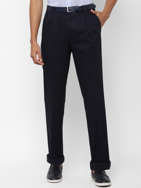 

Allen Solly Men Navy Blue Regular Fit Solid Regular Trousers