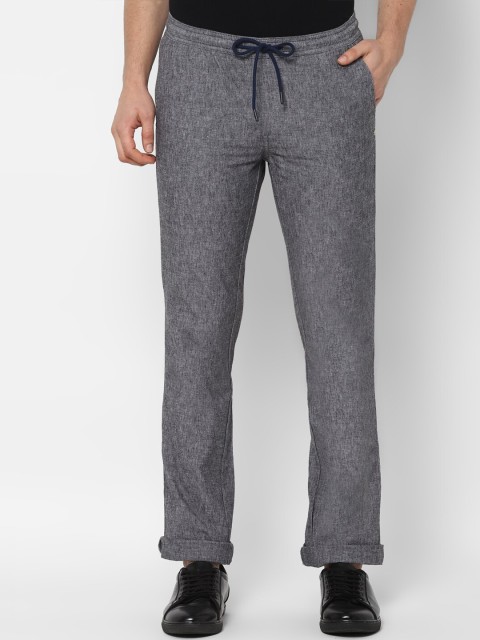 

Allen Solly Men Grey Regular Fit Self Design Regular Trousers