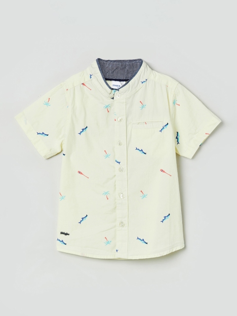 

max Boys Yellow & Blue Regular Fit Printed Casual Shirt