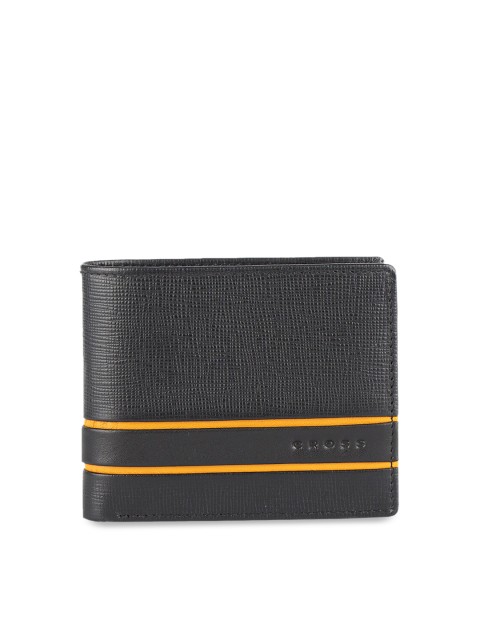 

Cross Men Black & Orange Striped Two Fold Genuine Leather Wallet