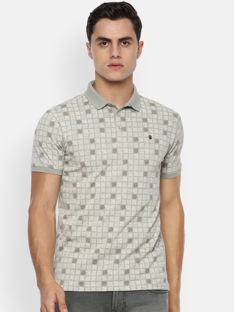 

Louis Philippe Jeans Men Grey Printed Polo Collar T-shirt