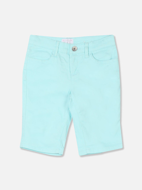 

The Childrens Place Girls Blue Solid Regular Fit Regular Shorts