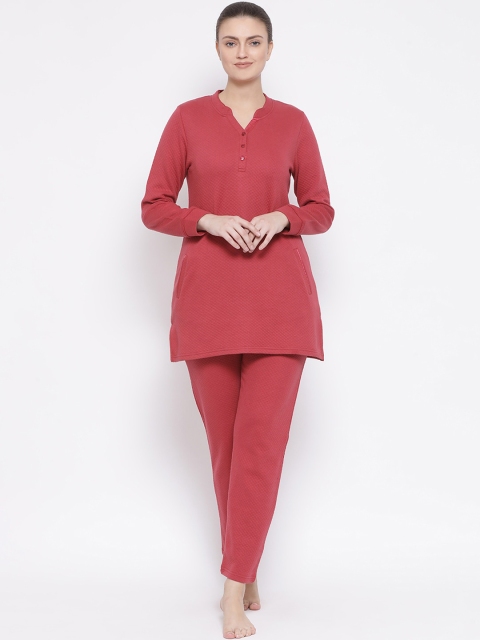 

Kanvin Women Red Checked Night Suit