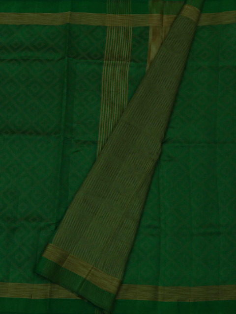 

Pothys Green Solid Jute Silk Saree
