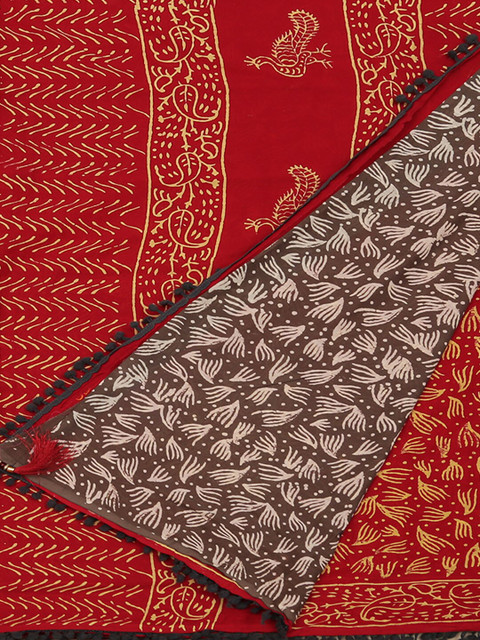 

Pothys Maroon Solid Pure Cotton Saree