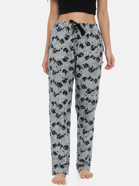 

GOLDSTROMS Women Grey-Melange & Black Printed Lounge Pants
