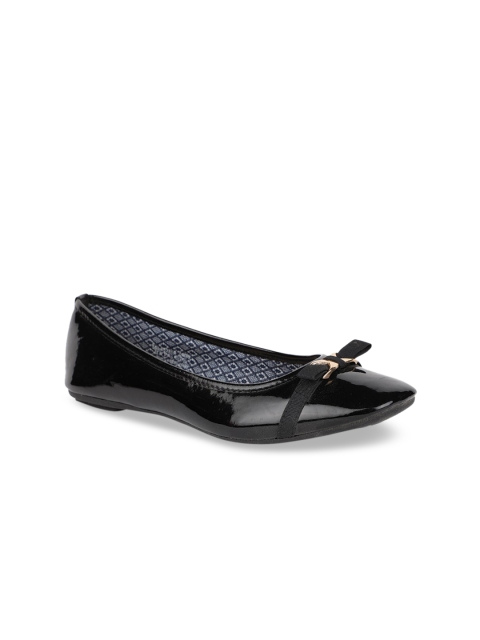 

Bata Women Black Solid PU Ballerinas