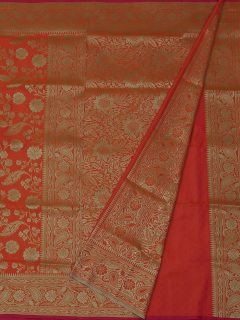 

Pothys Orange Woven Design Jute Silk Saree