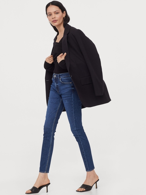 

H&M Women Blue Solid Skinny Regular Ankle Jeans