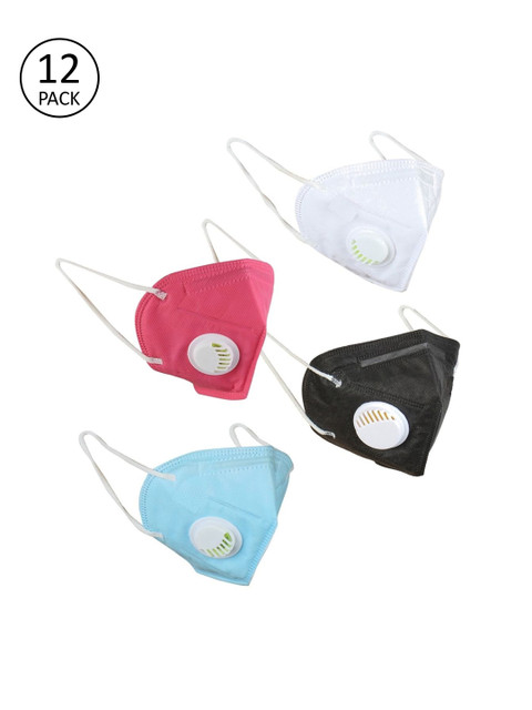 

OOMPH Unisex Pack of 12 5Ply Protective Outdoor Face Masks With Valve, White