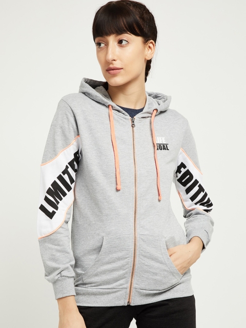 

max Women Grey Printed Sweatshirt
