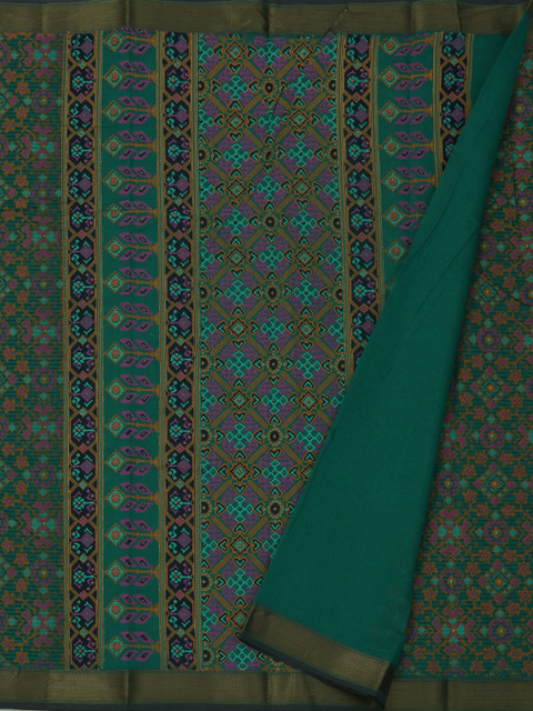 

Pothys Green Cotton Blend Printed Chanderi Saree