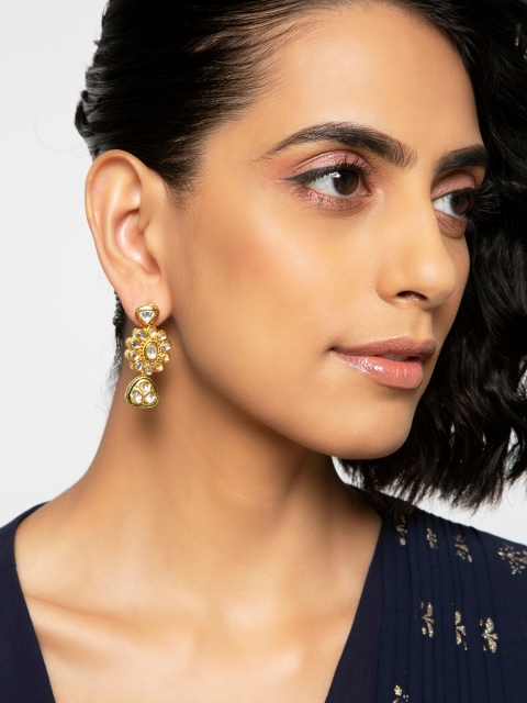 

INDYA Gold-Plated Circular Drop Earrings
