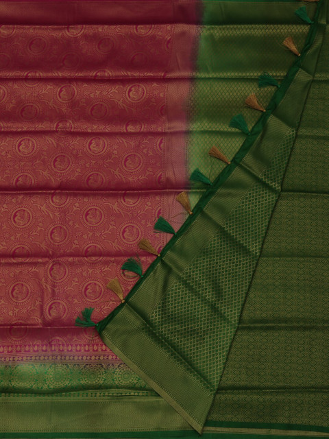 

Pothys Magenta & Green Jute Silk Woven Design Chanderi Saree